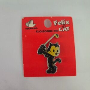 Vintage 1989 Felix the Cat Golfing Cloisonne Pin Applause Enamel Lapel Pin 26910